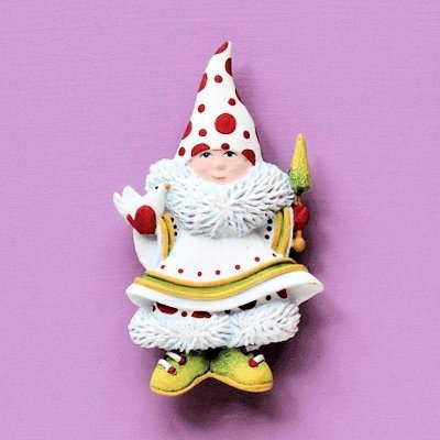 (image for) Dash Away Elf Christmas Lapel Pin by Patience Brewster