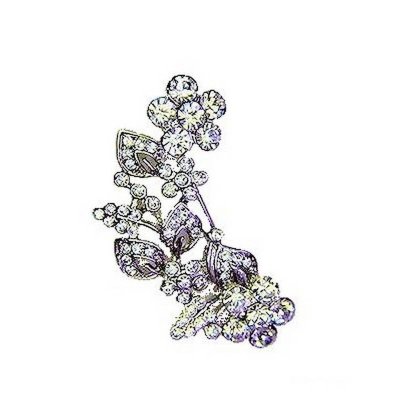 (image for) Flower Garland Crystal Brooch or Lapel Pin