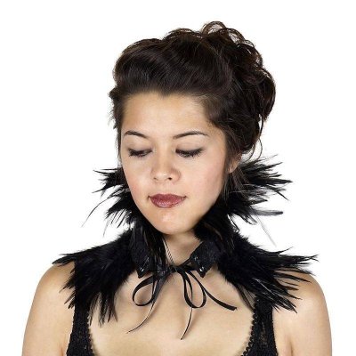 (image for) Vintage Vamp Black Feather Choker