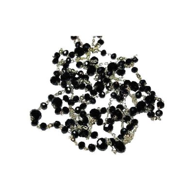 (image for) Extra Long Black Crystal Beaded Necklace