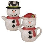 (image for) Snowman Figurine Tea for One Set by Grasslands Road
