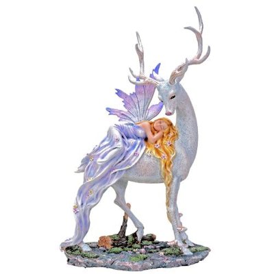 (image for) Ancient Forest Dreams Fairy Figurine with Deer