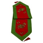 (image for) Holly Leaves & Berries Christmas Table Runner