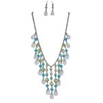 (image for) Teal Chandelier Dream Necklace & Earrings Jewelry Set