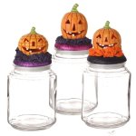 (image for) Pumpkin Head Halloween Glass Jar by Grasslands Road