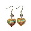 (image for) Cloisonne Hearts Beaded Earrings