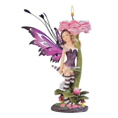 (image for) Purple Enchantress Flower Candle Fairy Figurine