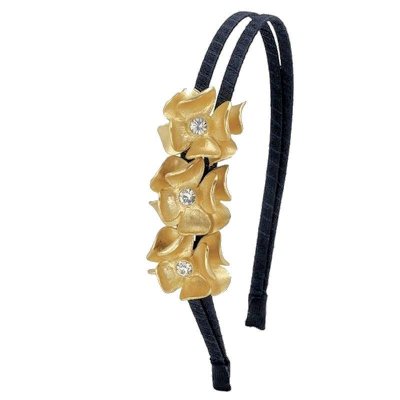 (image for) Gold & Crystal Flowers Headband by Spring Street Design