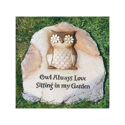 (image for) Daisy Eyes Owl Figurine Stepping Stone or Garden Sign