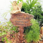 (image for) No Gnomes Sign Fairy Garden Figurine