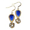 (image for) Cloisonne Drop & Crystal Ball Beaded Earrings