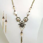 (image for) Charming Victorian Design Necklace & Earrings Jewelry Set