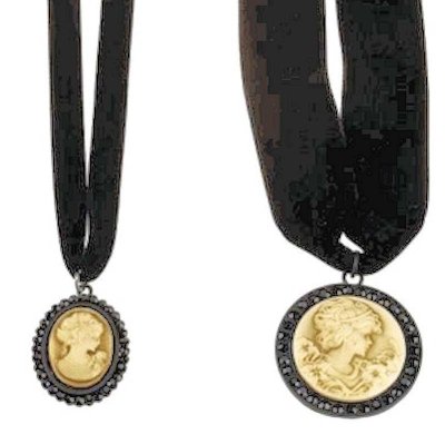 (image for) Velvet Vintage Cameo Choker Necklace