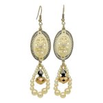 (image for) Lace & Pearls Vintage Chandelier Earrings