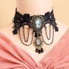 (image for) Black Vintage Cameo Cascade Choker Necklace