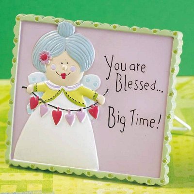 (image for) Blessed Big Time Angel Fantasy Art Plaque by Jozie B.