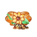 (image for) Dangle Droplet Flower Leather Hair Barrette