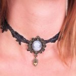 (image for) Black Vintage Lace and Cameo Choker Necklace