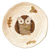 (image for) Crimson Hollow Owl Serving Plate & Metal Stand