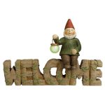 (image for) Glowing Lantern Welcome Gnome Garden Figurine