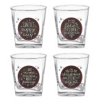 (image for) Tipsy Christmas Whiskey Glasses Set of 4 Funny Sayings