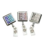 (image for) Crystal Brilliance Square Metal Badge Holder or Lanyard