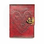 (image for) Embossed Heart Handmade Leather Journal