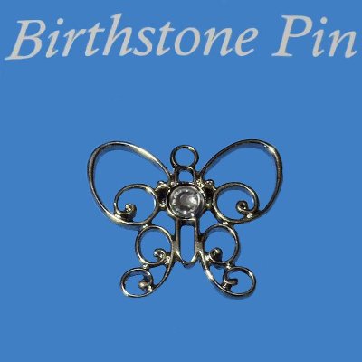 (image for) April Birthstone Butterfly Lapel Pin