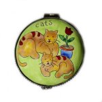 (image for) Cats Fantasy Art Stamp Dispenser Figurine Trinket Box