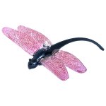 (image for) Dragonfly Ornament Handmade Glass with Pink Wings