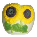 (image for) Sunflowers Ceramic Sculpted Votive Candle Holder