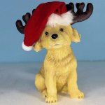 (image for) Labrador Dog Ornament Christmas Santa Hat & Horns