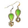 (image for) Cloisonne Drop & Crystal Ball Beaded Earrings