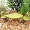 (image for) Leaf Bistro Table & Chair Figurine Set Fairy Garden Furniture