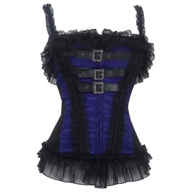 (image for) Luscious Buckles Stripes & Lace Corset