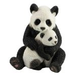 (image for) Mother Hugging Baby Panda Bear Figurine