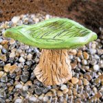 (image for) Bird Bath Fairy Garden Figurine Leaf Style