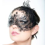 (image for) Magical Maiden Masquerade Mask Black Laser Cut Metal