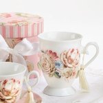 (image for) Roses Galore Footed Tea Cup in Gift Box with Crystals