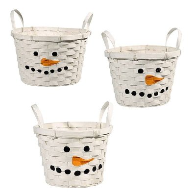 (image for) Snowman Face Christmas Nested Baskets Set of 3