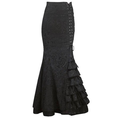 (image for) Mermaid Style Long Black Skirt