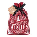 (image for) Hugs & Kisses Christmas Refillable Canvas Cookie Gift Bag