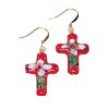 (image for) Cloisonne Cross Beaded Earrings