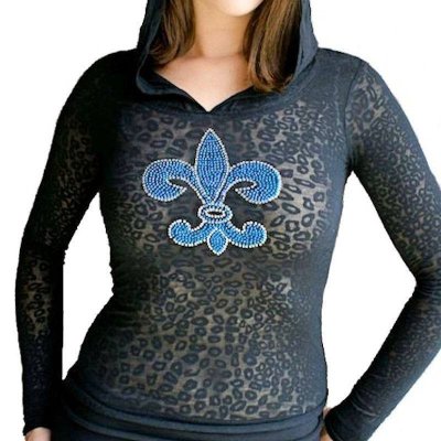 (image for) Fleur de Lis Rhinestone Hoodie Shirt by Sabrina Barnett