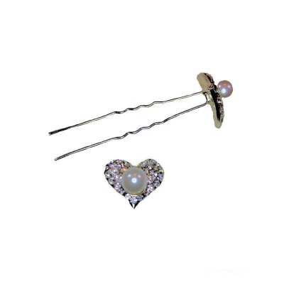 (image for) Crystal Heart Bridal Hair Pin