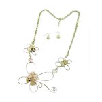(image for) Beaded Crystal Flower Jewelry Set