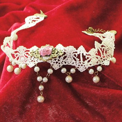 (image for) Bridal Victorian Rose Choker Necklace
