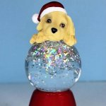 (image for) Labrador Dog Figurine Christmas Light Up Glitter Globe