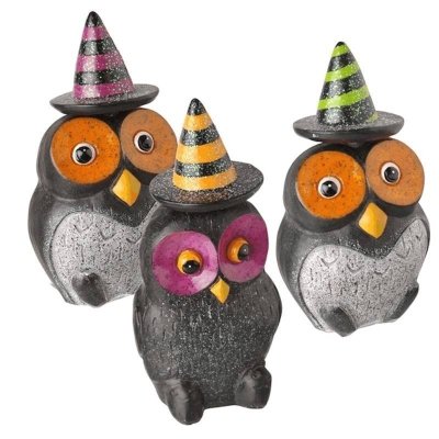 (image for) Bobble Head Halloween Owl Figurine