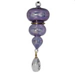 (image for) Triple Sphere Etched Glass Ornament with Crystal